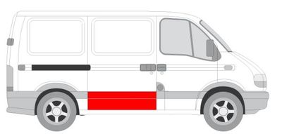 (EN) Sliding door repair kit (Coating, onderste deel, hoogte 350mm) past: NISSAN INTERSTAR X70  OPEL MOVANO A  RENAULT MASTER II 07.98-11.10