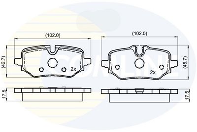 комплект спирачно феродо, дискови спирачки COMLINE CBP04104