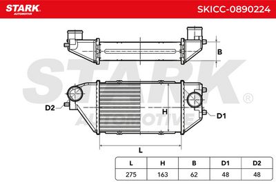 интеркулер (охладител за въздуха на турбината) STARK SKICC-0890224
