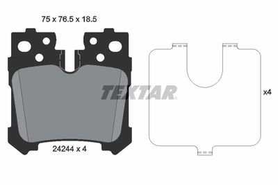 Комплект тормозных колодок, дисковый тормоз TEXTAR 2424401 для LEXUS LS