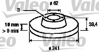 Тормозной диск VALEO 186142 для PEUGEOT 104
