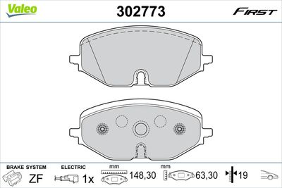 Brake Pad Set, disc brake 302773