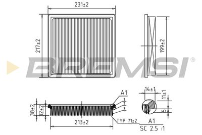 BREMSI FA1126 Воздушный фильтр  для SUBARU XV (Субару Xв)