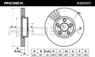 спирачен диск RIDEX