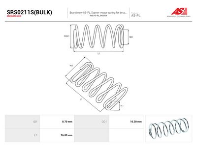 Rep. sett, starter AS-PL SRS0211S(BULK)