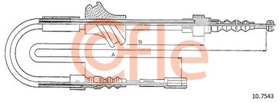 Тросик, cтояночный тормоз COFLE 92.10.7543 для AUDI 90