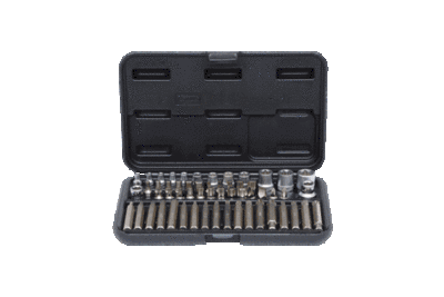KS Tools Souprava nástrčných klíčů a bitů 1/4"+3/8"+1/2", profil Torx, 57dílná 911.4305