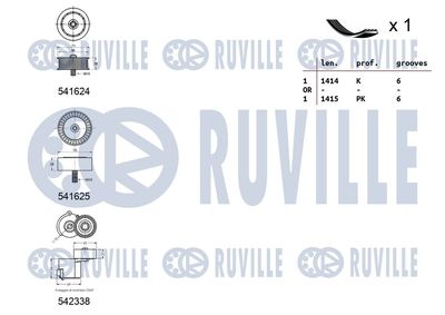 SET CUREA TRANSMISIE CU CANELURI RUVILLE 570137 1