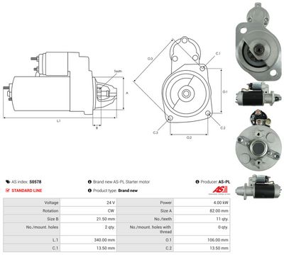 Startmotor AS-PL S0578