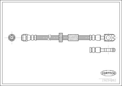 Тормозной шланг CORTECO 19034263 для VW LUPO