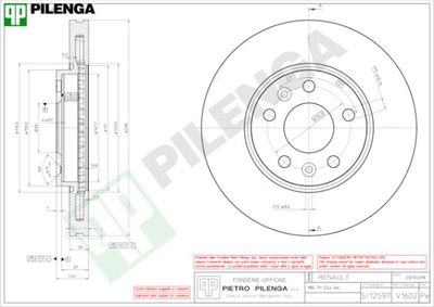 PILENGA V1602 Гальмівні диски 