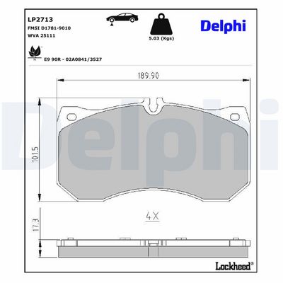 Remblokken set Voor , past: AUDI A4 B9, A5, A6 ALLROAD C8, A6 C7, A6 C8, A7, A8 D4 1.8-6.3 10.10-
