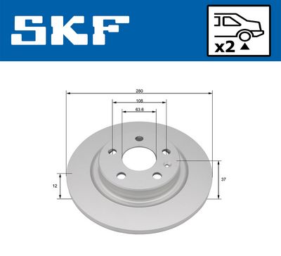 спирачен диск SKF VKBD 91399 S2