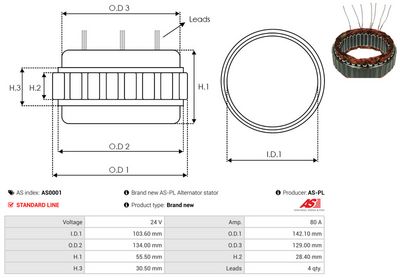 STATOR GENERATOR AS-PL AS0001 1