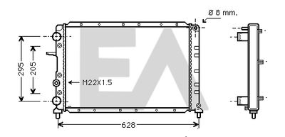 Радиатор, охлаждение двигателя EACLIMA 31R25048 для FIAT FIORINO