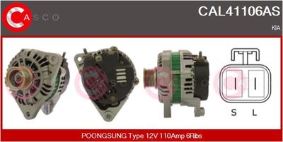 CASCO CAL41106AS Генератор  для KIA CARNIVAL II (GQ) 2.5 V6