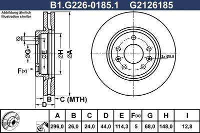 GALFER B1.G226-0185.1 Гальмівні диски 