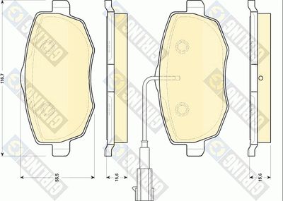 Комплект тормозных колодок, дисковый тормоз GIRLING 6117071 для LANCIA YPSILON
