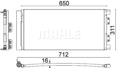 Конденсатор, кондиционер MAHLE AC 640 000S для LAND ROVER FREELANDER
