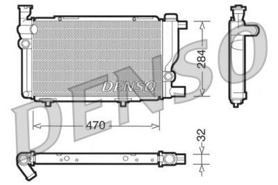 Радиатор, охлаждение двигателя DENSO DRM21013 для PEUGEOT 205