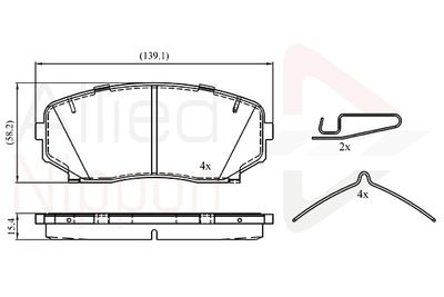 Комплект тормозных колодок, дисковый тормоз COMLINE ADB33003 для MITSUBISHI ECLIPSE	CROSS