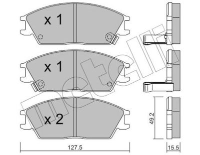 комплект спирачно феродо, дискови спирачки METELLI