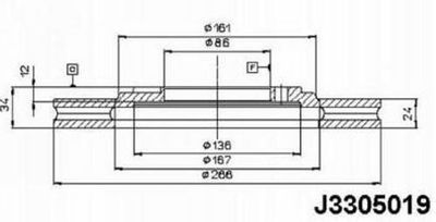 NIPPARTS J3305019 Тормозные диски для MITSUBISHI CORDIA