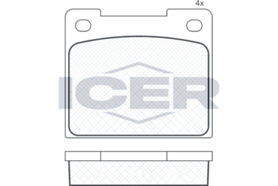 комплект спирачно феродо, дискови спирачки ICER 180033