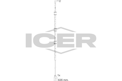 предупредителен контактен сензор, износване на накладките ICER 610726 E C
