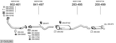 Układ wydechowy BOSAL SYS05280
