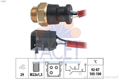 COMUTATOR TEMPERATURA VENTILATOR RADIATOR FACET 75627