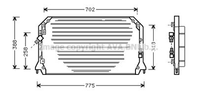 Конденсатор, кондиционер AVA QUALITY COOLING TO5253 для LEXUS ES