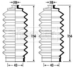 Bellow Kit, steering Borg & Beck BSG3305