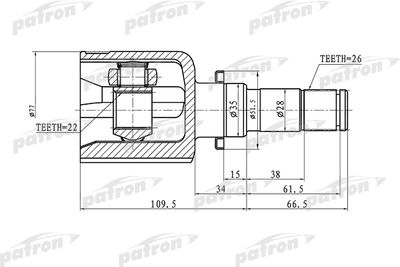 Шарнирный комплект, приводной вал PATRON PCV1363 для MAZDA 3