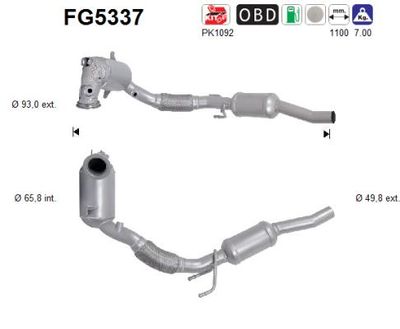 Filtr sadzy / filtr cząstek stałych, układ wydechowy AS FG5337