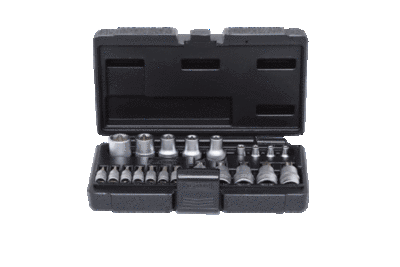 KS Tools Souprava nástrčných klíčů 1/4"+1/2", profil Torx, 21dílná 911.4307