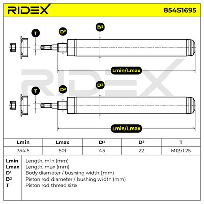 амортисьор RIDEX 854S1695