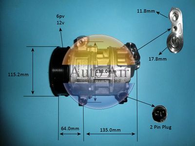 Compressor, air conditioning Auto Air Gloucester 14-4904