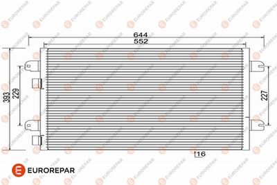 Конденсатор, кондиционер EUROREPAR 1609637380 для RENAULT SANDERO/STEPWAY