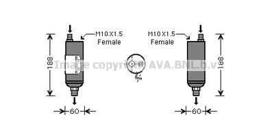 Осушитель, кондиционер AVA QUALITY COOLING HYD128 для HYUNDAI SONATA