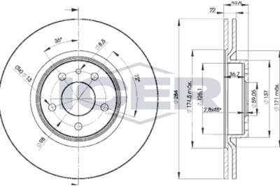 спирачен диск ICER 78BD1548-2