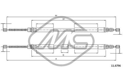 Тросик, cтояночный тормоз Metalcaucho 83083 для RENAULT ESPACE
