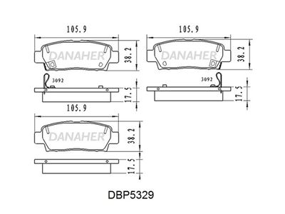 Комплект тормозных колодок, дисковый тормоз DANAHER DBP5329 для TOYOTA AVALON