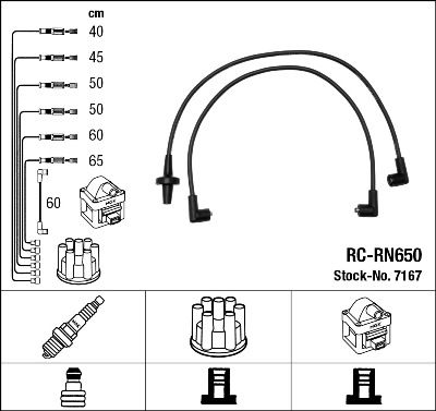 Комплект проводов зажигания NGK 7167 для RENAULT 25