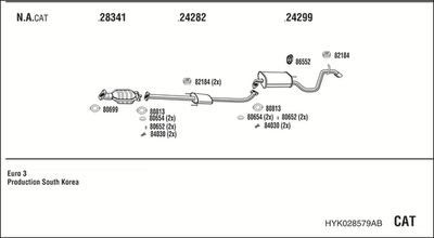 Układ wydechowy WALKER HYK028579AB