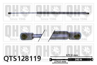 Газовая пружина, крышка багажник QUINTON HAZELL QTS128119 для RENAULT 21