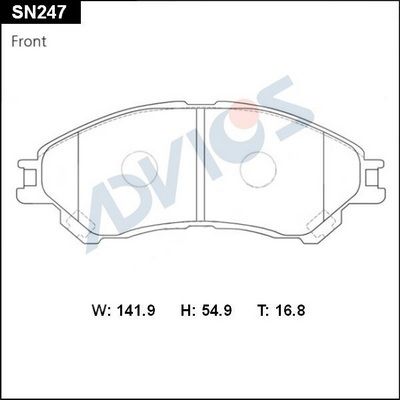 ADVICS SN247 Тормозные колодки и сигнализаторы  для SUZUKI SX4 (Сузуки Сx4)