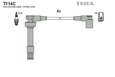 комплект запалителеи кабели TESLA T114C