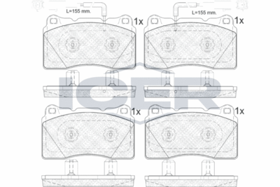 ICER 182010 Тормозные колодки и сигнализаторы  для ALFA ROMEO GIULIETTA (940_) 1.4 BiFuel (940FXA1A, 940FXT1A)