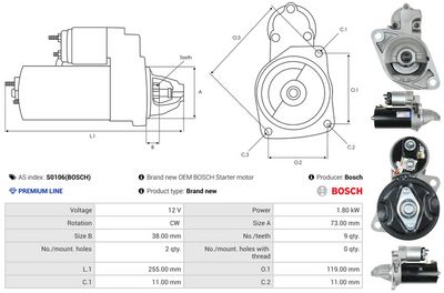 STARTER AS-PL S0106BOSCH 4